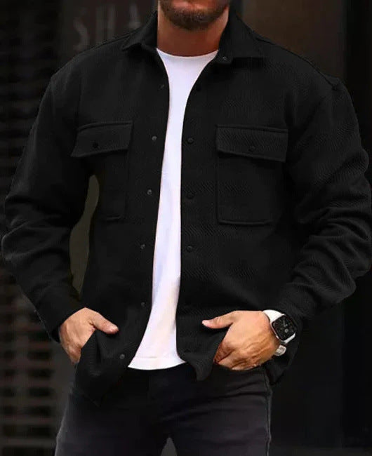 Manteau homme col polo haut homme mode vêtements de travail