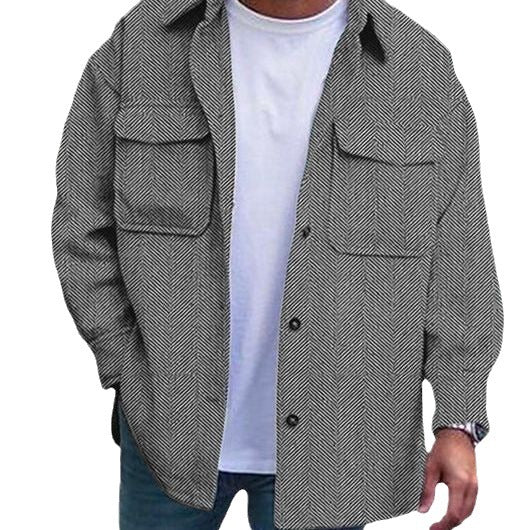 Manteau homme col polo haut homme mode vêtements de travail