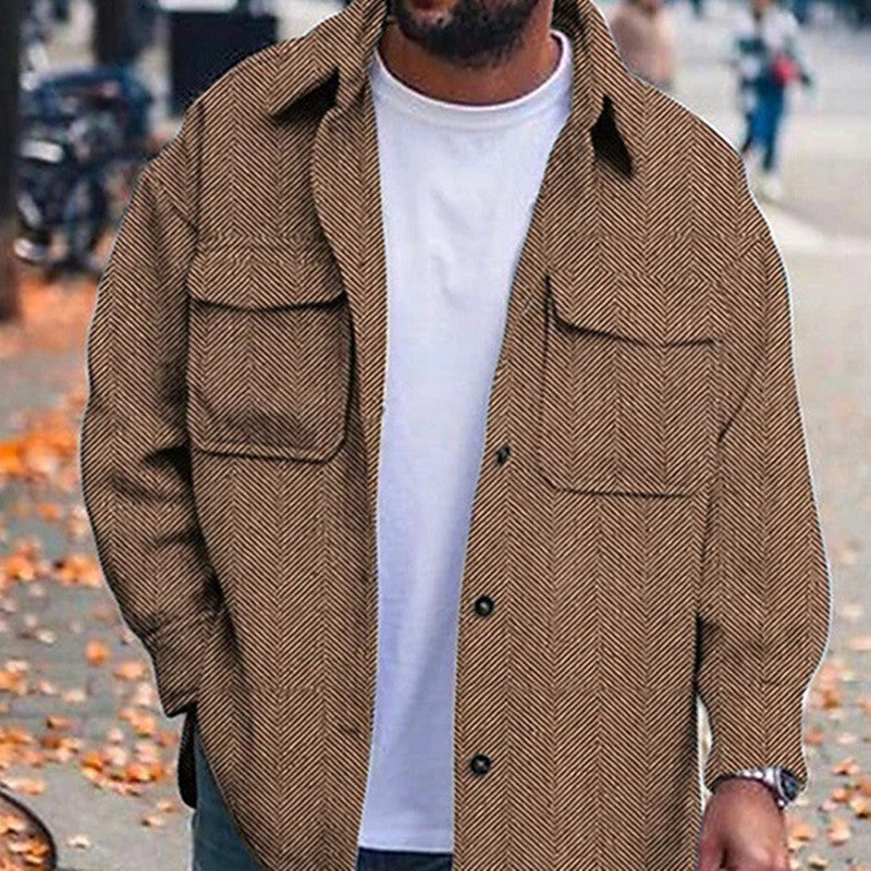 Manteau homme col polo haut homme mode vêtements de travail