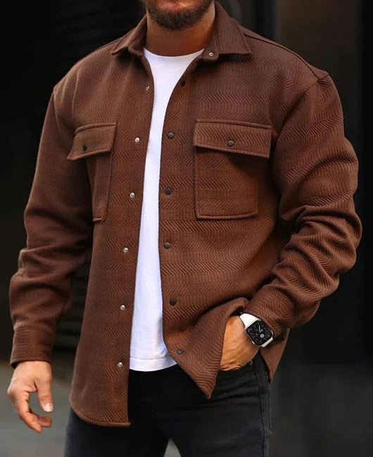 Manteau homme col polo haut homme mode vêtements de travail