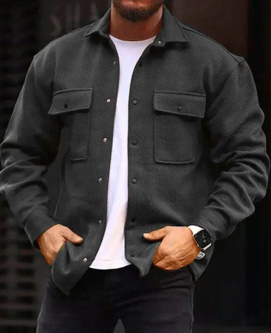 Manteau homme col polo haut homme mode vêtements de travail