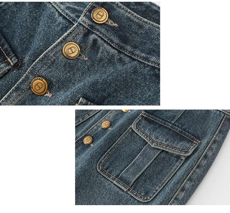 Jupe en jean taille haute pour femme