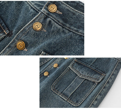 Jupe en jean taille haute pour femme