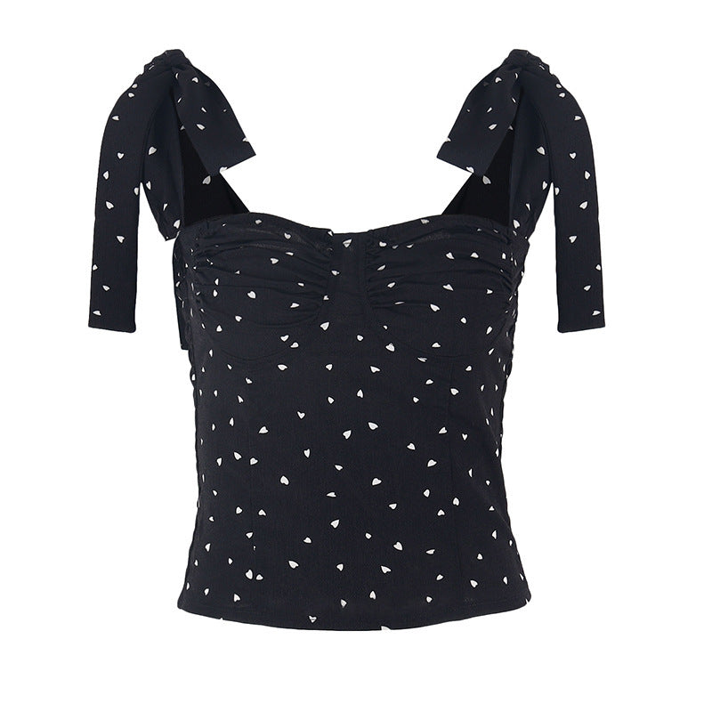 Haut à bretelles et pois sexy pour femme
