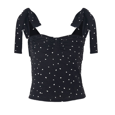Haut à bretelles et pois sexy pour femme